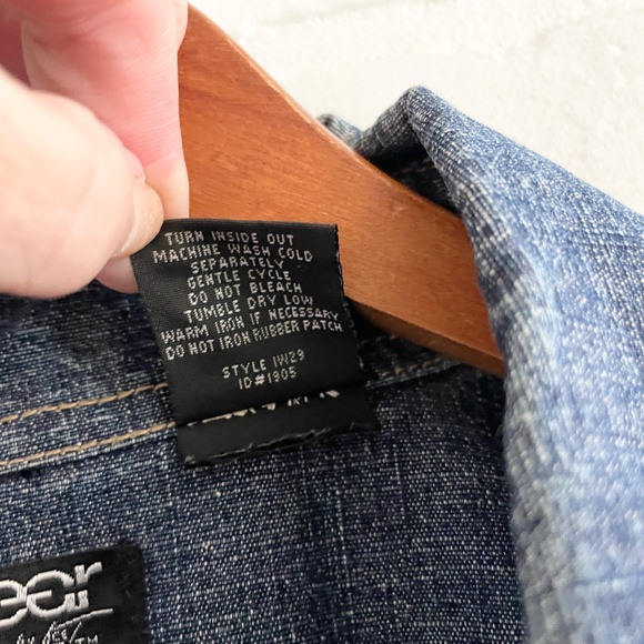 Vintage Y2K Icewear Ice T Denim Jacket Faux Suede Patchwork Dark wash Spellout L - Picture 12 of 16